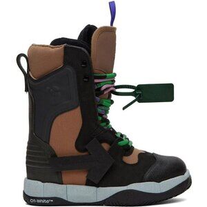 Off-White High Top Snow Sneaker Boots EU 40 US 10 Women's Black Brown Virgil